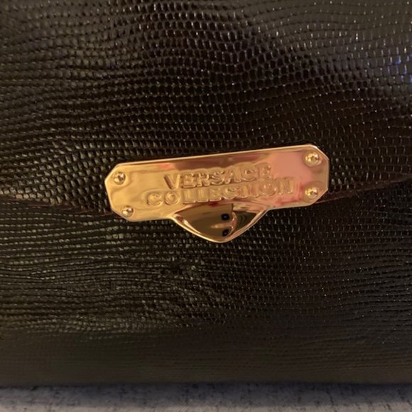 *NEW* Versace Crocodile-Embossed Leather Bag - Picture 7 of 10